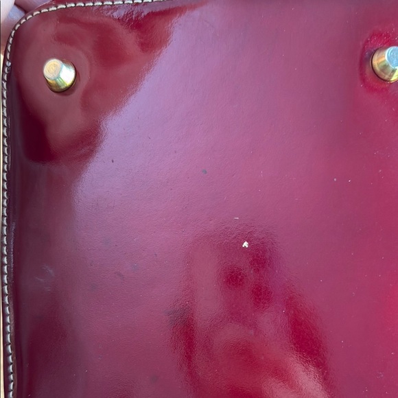 Arcadia Red Patent Leather Satchel with Glossy Finish - Picture 5 of 16